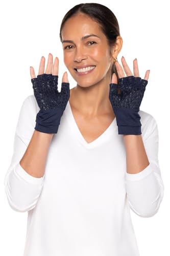 Coolibar Fingerless UV Sun Gloves - UPF 50+ Sun Protection - Ouray - color: Navy, size: Small