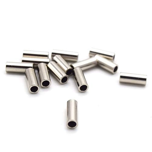 Heavy-Duty Copper Fishing Line Crimp Sleeves - 100 Pcs Bulk Pack, Compatible with 5lb-200lb Monofilament & Steel Leader Lines, Durable & Strong for Saltwater Fishing Leaders - size: 100pcs 1.8#Crimp Sleeves