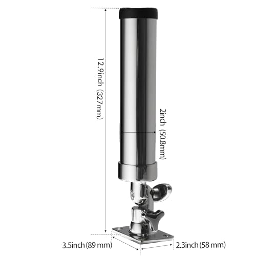 Rod Holders for Fishing Boat, 2 Pack Marine Grade Stainless Steel 316 Adjustable Swivel Deck Mount or Rail Mount Fishing Pole Holder - style: A Style