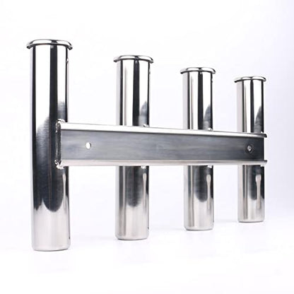 Wall-Mounted 316 Stainless Steel Rod Holder 4 Tube Fishing Pod Rack for Marine Boat Yacht Camper RV
