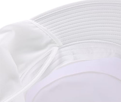 Connectyle UPF 50+ Wide Brim Sun Hat for Men Women UV Protection Fishing Hat with Neck Flap Outdoor Safari Bucket Hiking Hats - color: White
