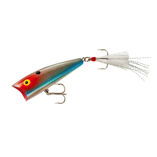 Rebel Lures Pop-R Topwater Popper Fishing Lure, Silver Shad, Pro Pop-R Plus (1/4 oz)