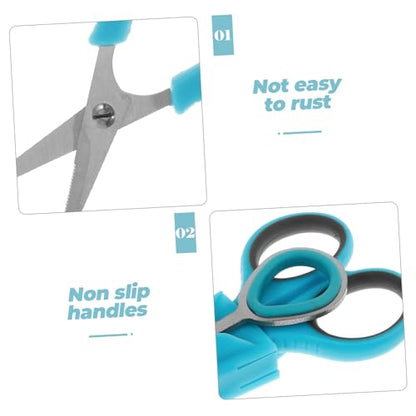 KICHOUSE Heavy Duty Stainless Steel Fishing Scissors with Grip Handles for Effortless Cutting of Braided Line for Nuts and Poultry Includes Protective Case Blue