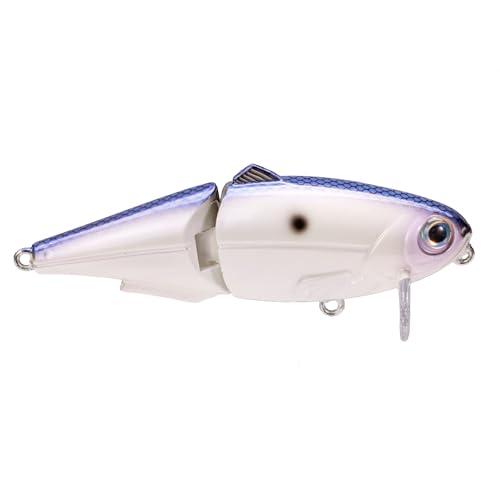 Strike King (HCWS2-741) Wake Shad Fishing Lure, Single Jointed Swimming Topwater Wakebait, 1-Ounce, Size 2 Treble Hooks, Hornet Blue