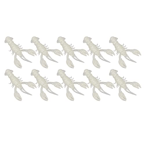 Flexible PVC Soft Fishing Lure Crawdad Baits, Set of 10 Portable Shrimp Lures, Reusable Elastic Bait for Outdoor Fishing Enthusiasts - color: Luminous