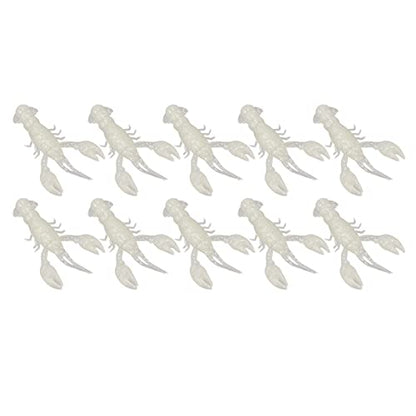 Flexible PVC Soft Fishing Lure Crawdad Baits, Set of 10 Portable Shrimp Lures, Reusable Elastic Bait for Outdoor Fishing Enthusiasts - color: Luminous