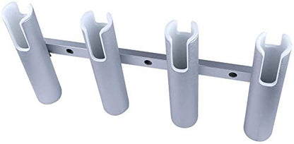 Aluminium Wall-Mounted Fishing Rod Holder for Boat, Garage & Marine - Holds Rods & Poles - color: Silver 4 Tubes