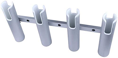 Aluminium Wall-Mounted Fishing Rod Holder for Boat, Garage & Marine - Holds Rods & Poles - color: Silver 4 Tubes