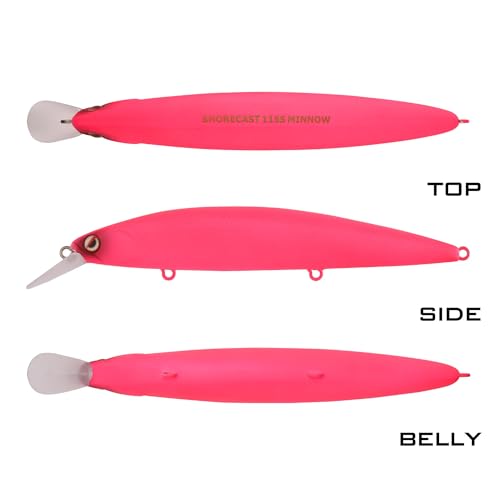 LITTMA Shore Cast 115 Saltwater Sinking Minnow Jerkbait Fishing Plug - color: Halibut killer