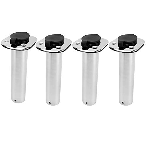 YaeMarine 4Pcs Stainless Steel Rod Holders with Rubber Cap, Liner, Gasket - style: 90 Degree