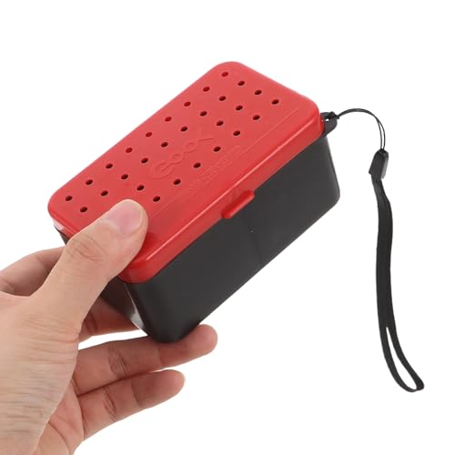 VICASKY 2pcs Live Bait Box Double Layer Worm Container Breathable Fishing Bait Holder Case with Handle Portable Worm Storage for Freshwater Fishing Trips