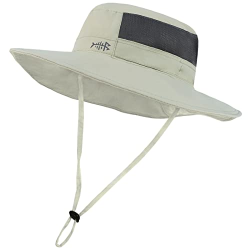 BASSDASH UPF 50+ Sun Fishing Hat Water Resistant with Detachable Neck Flap - color: Pea Green