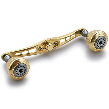 HEIGHTEN 120mm Fishing Reel Handle for Shimano Daiwa Abu Garcia Penn Kastking Lew's Baitcasting Reel Power Crank Accessory (120mm Handle 30mm Knob - Gold & Silver) (0546) - color: 120mm Handle 30mm Knob - Gold & Silver