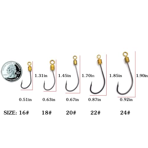 Fishing Hook with Leader,5 Hooks Fishing Rig-7 Strands Nylon Coated Fishing Leader with Swivle,Snap,Hooks - color: 5 hooks rig, size: 17#
