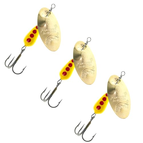 Panther Martin Classic Regular Teardrop Spinners Fishing Lure Catches Trout, Walleye, Nothern Pike, Largemouth Bass, Perch, Crappie & More. - color: Gold Yellow, size: 2 (1/16 oz)