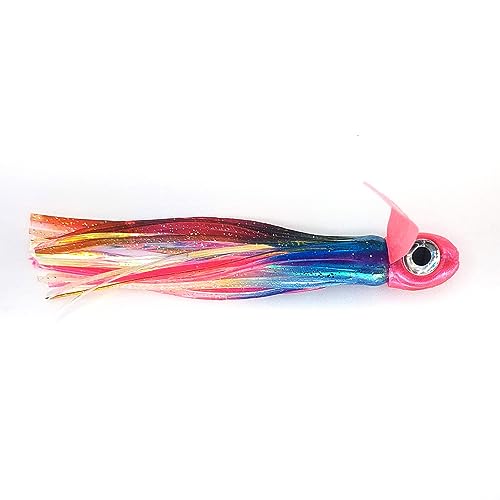 Saltwater Big Game Fishing Lure, for Offshore trolling (FlyBoy) - color: Electric Pink Blue Holographic (Unrigged)