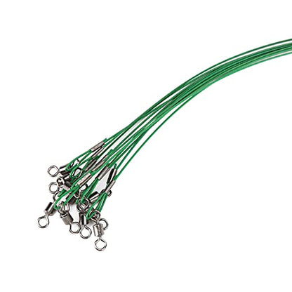RiToEasysports Fishing Wire Line Leash, Anti Bite Steel Fishing Leader with Rolling, for Sea Boat Deep Sea - color: Green