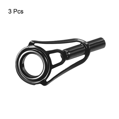 PATIKIL Tube Dia Fishing Rod Tips Repair Kit, Stainless Steel Black Guide Ring for Fishing - size: 3.2mm