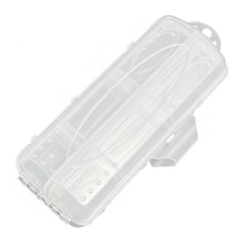 Kayak and Bank Fishing Essential: Double-Sided Folding Tackle Box with 12 Compartments for Lures, Slim PP Plastic Organizer - color: Clear