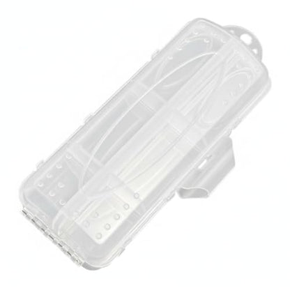 Kayak and Bank Fishing Essential: Double-Sided Folding Tackle Box with 12 Compartments for Lures, Slim PP Plastic Organizer - color: Clear