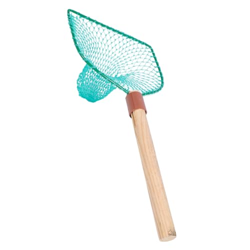 FRCOLOR Fishing Net with Wooden Handle 30cm Large Mesh Handheld Fish Landing Net for Home and Outdoor Fishing