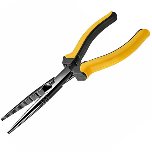 9-inch Fishing Pliers with Rust-resistant Teflon Coating, Fresh/Sea Fishing Tools, Comfortable Grip Fishing Gear for Fishing Trips - style: 9" Straight Nos