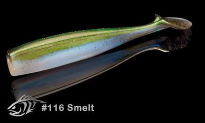 Lunker City Fishing Shaker 3.25" Swimbait Soft Plastic Bass Walleye Lure Saltwater Swimming Tail Action Pike Swim Bait, 7 Per Bag, Made in The USA - color: 116 Smelt