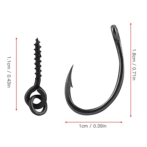 30Pcs Carp Fishing, Carp Hooks, Carp Fishing Rig Hook Bait Stoppers Bait Screws Terminal Tackle