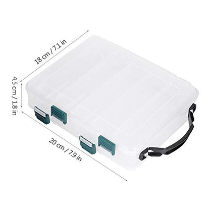 Double-Sided Fishing Lure Hook Tackle Box, Clear Visible Plastic Lure Case, Fishing Tackle Accessory Storage Box Case Container(10 Slots)