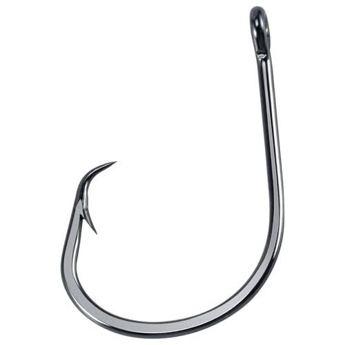 Dr.Fish 50 Pack in-line Circle Hooks, Straight Shank Octopus Hooks, Freshwater & Saltwater Fishing Catfish Tuna Bass Striper - size: #7/0-50 Pack