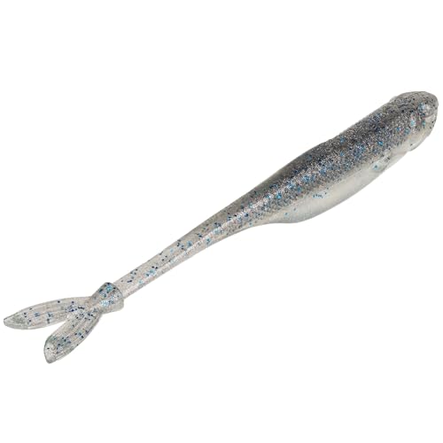 Strike King Spotlight Split Minnow Fishing Lure, Soft Plastic Jerkbait, 8-Pack - color: Smokey Shad, size: 3"