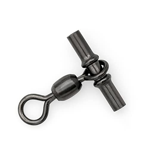 BLUEWING 3-Way Fishing Swivels 73,84,88,309 lbs T-Turn Swivel Sleeve with Rolling Barrel for Rigs for Freshwater and Saltwater - size: M (88lbs) 50pcs