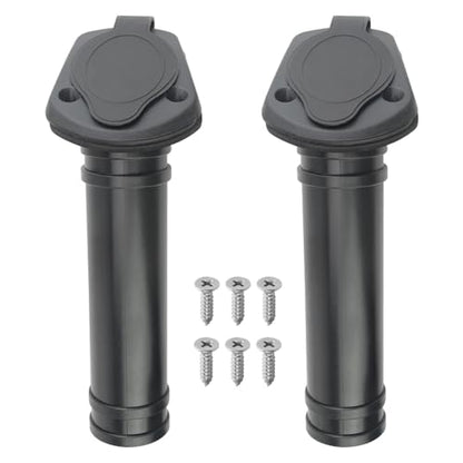 WMYCONGCONG 2 PCS Kayak Deck Fishing Rod Holder Plastic Flush Mount Fishing Boat Rod Holder w/Cap Cover for Kayak Boat Canoe