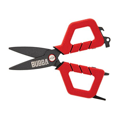 BUBBA Small Shears Fishing Tool With Micro-Serrated Blades & Split Shot Crimp Tool - Bottle Opener & Lanyard Hole - size: Small