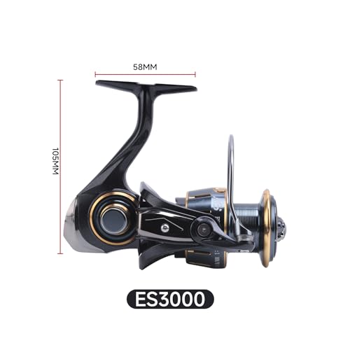 HAUT TON Dolphin Advance Edition Spinning Reel,5.2:1Gear Ratio,22LBS,5+1BB,Backlash Free Bearing,Sealed Drag System,Saltwater,Freshwater Fishing Reels - color: ES, size: 3000