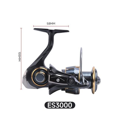 HAUT TON Dolphin Advance Edition Spinning Reel,5.2:1Gear Ratio,22LBS,5+1BB,Backlash Free Bearing,Sealed Drag System,Saltwater,Freshwater Fishing Reels - color: ES, size: 3000
