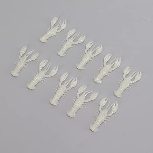 10pcs Crawfish Soft Lure Fishing Lure Crawdad Bait PVC Shrimp Artificial Soft Lure Baits for Bass Fishing Crayfish Baits Swimbait - color: Luminous