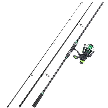 Sougayilang Surf Fishing Rod Combo IM8 Carbon 3 Piece Travel Spinning Rod with 4000 Size Spinning Reel (9'/10'/11'/12') - size: 9'0"