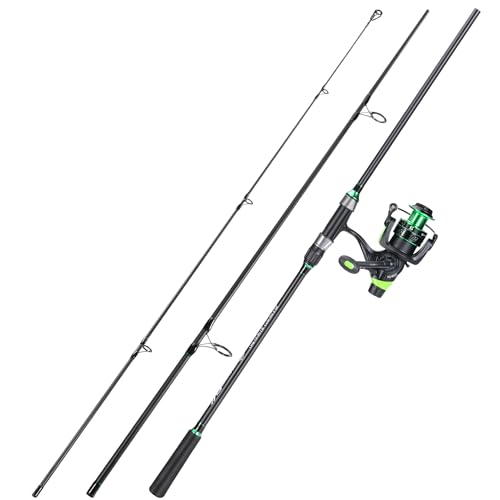 Sougayilang Surf Fishing Rod Combo IM8 Carbon 3 Piece Travel Spinning Rod with 4000 Size Spinning Reel (9'/10'/11'/12') - size: 11'0"