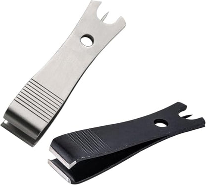 2 Pcs Fishing Line Cutter Nipper with Hook Eye Cleaner Pin Stainless Steel Line Scissors Cutting Tool Fishing Line Cutter Nipper with Hook Eye Cleaner Pin Multi Functional Accessories（Silver+Black）