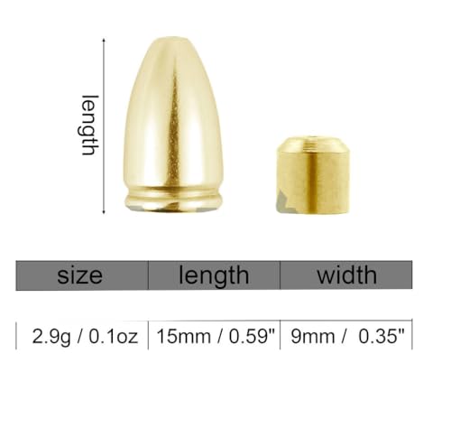25pcs Fishing Spinner Lure Bodies Brass Fishing Weight Bass Freshwater - style: Gold 25pcs