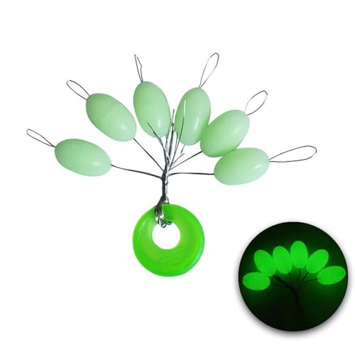 Super Big Fishing Stops Soft Silicone Luminous Glow Fishing Bobber Stopper,6 in 1 Beads Float Sinker Stops - color: Luminous Green, size: XL-300PCS