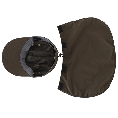 Connectyle Mens Foldable UV Protection Sun Hat with Removable Neck Flap Outdoor Adventure Sun Cap for Fishing Hiking Safari - color: Army Green