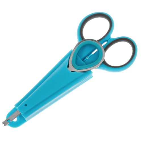 KICHOUSE Heavy Duty Stainless Steel Fishing Scissors with Grip Handles for Effortless Cutting of Braided Line for Nuts and Poultry Includes Protective Case Blue
