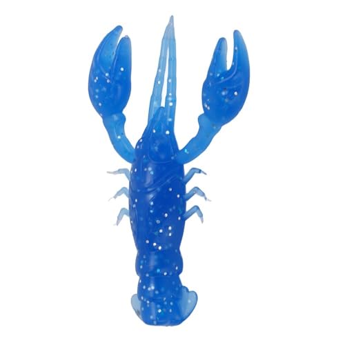 20PCS Soft PVC Fishing Lures 2.2 Inch – Lifelike Crawfish Bait with Artificial Lobster Claw Design, Jig Head Compatible for Bass & Trout Fishing - color: Blue