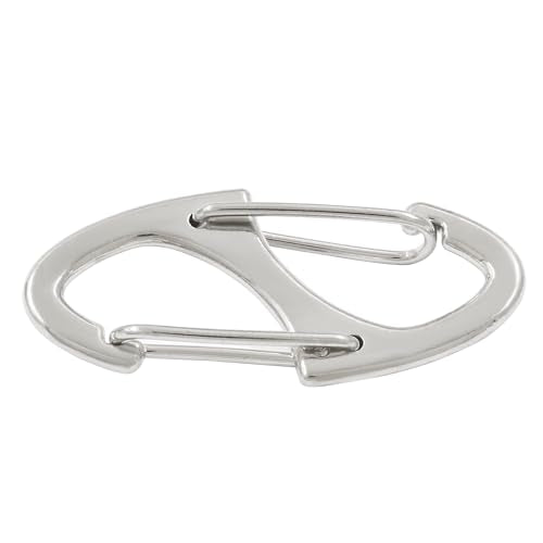20 Pieces S Spring Snap Hook, Keychain Hook Metal Carabiner Clip, Double Snap Hook for Camping Fishing Hiking Outdoor Sports - style: 1.6"-Silver