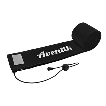 Aventik Lightproof Neoprene Rod Sleeve – Protective Fishing Rod Sock Cover with Hanging Loop & Adjustable Lanyard for Casting, Spinning & Trolling Rods - color: Black+Air vent, size: Length: 60''/1.52m