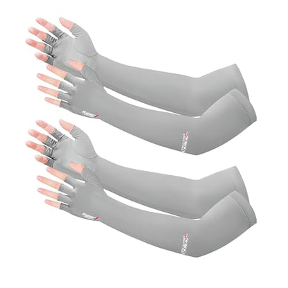 UV Protection Gloves - Non Slip Sunblock Gloves for Summer Outdoor Fishing & Driving - color: 2pairs Gray