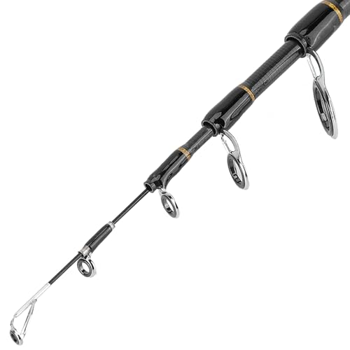 Ice Fishing Rod, Sea Fishing Rod Short Section Carbon Fiber Ice Cork Handle Stretchable Pole Lure Accessories for Trout (1.8
