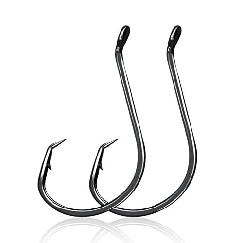 Circle Hooks Fishing Hooks 2X Strong Octopus Offset Fish Catfish Bulk Fishing Gear Equipment Hooks Set Saltwater Freshwater 50PCS - size: 2/0 50/Pack